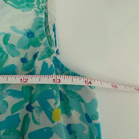 Lilly Pulitzer Sleeveless Silk Blouse Blue & White Size XXS - Picture 5 of 6